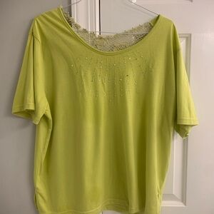 Womens Size 1X Lime Green Summer Top